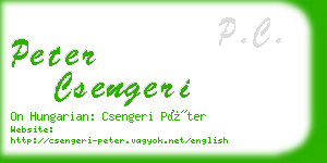 peter csengeri business card